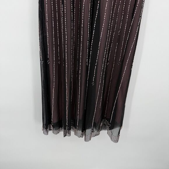 JS Collection Black & Pink Beaded Formal Dress Size US 10 Y2k - Picture 11 of 12